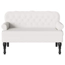Chesterfield bænk Hvid 119,5 x 64,5 x 75 cm Faux læder