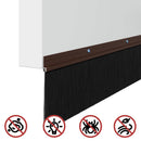 Skruemonterede dørbørste tætninger 2 pcs Brun 100 cm