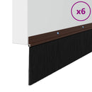 Skruemonterede dørbørste tætninger 6 pcs Brun 100 cm