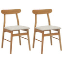 Spisestuestol 2 pcs Naturlig og lys Massiv Gummitræ