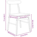 Spisestuestol 2 pcs Naturfarvet 43 x 44,5 x 77 cm