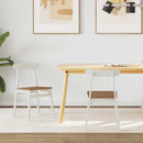 Spisestuestol 2 pcs Hvid og Naturlig 43 x 44,5 x 77 cm