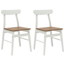 Spisestuestol 2 pcs Hvid og Naturlig 43 x 44,5 x 77 cm