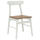 Spisestuestol 2 pcs Hvid og Naturlig 43 x 44,5 x 77 cm