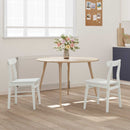 Spisestuestol 2 pcs Hvid 43 x 44,5 x 77 cm Massiv Gummitræ