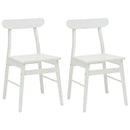 Spisestuestol 2 pcs Hvid 43 x 44,5 x 77 cm Massiv Gummitræ