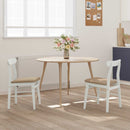Spisestuestol 2 pcs Hvid og brun Massiv Gummitræ