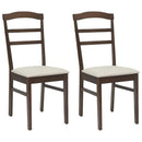 Spisestuestol 2 pcs Lys brun og lys Massiv Gummitræ