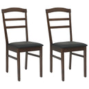 Spisestuestol 2 pcs Lys brun og sort Massiv Gummitræ