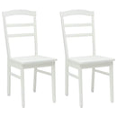 Spisestuestol 2 pcs Hvid Massiv Gummitræ