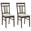 Spisestuestol 2 pcs Lys brun og lys Massiv Gummitræ