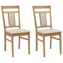 Spisestuestol 2 pcs Naturlig og lys Massiv Gummitræ