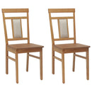 Spisestuestol 2 pcs Naturfarvet Massiv Gummitræ