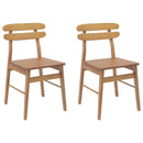 Spisestuestol 2 pcs Naturfarvet Massiv Gummitræ