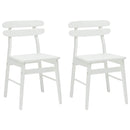Spisestuestol 2 pcs Hvid Massiv Gummitræ