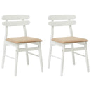 Spisestuestol 2 pcs Hvid og brun Massiv Gummitræ