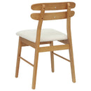 Spisestuestol 2 pcs Naturlig og lys Massiv Gummitræ