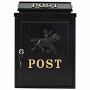 Væghængt Postkasse med dør Sort 29 x 13 x 41 cm Gustt aluminium