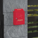 Væghængt Postkasse med dør Rød 29 x 13 x 41 cm Gustt aluminium