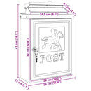 Væghængt Postkasse Bronze 29 x 13 x 41 cm Gustt aluminium