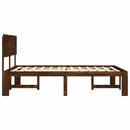 Dobbelt Sengestel med Hovedgærde ROSTOCK Mørk Brun 135 x 190 cm
