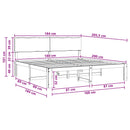 Dobbelt Sengestel med Hovedgærde ROSTOCK Mørk Brun 180 x 200 cm