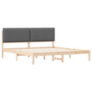 Sengestel med Polstret Hovedgavl Mørkegrå 200 x 200 cm