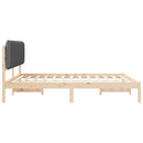 Sengestel med Polstret Hovedgavl Mørkegrå 200 x 200 cm