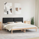 Sengestel med Polstret Hovedgavl Sort 200 x 200 cm