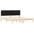 Sengestel med Polstret Hovedgavl Sort 200 x 200 cm