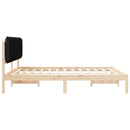 Sengestel med Polstret Hovedgavl Sort 200 x 200 cm