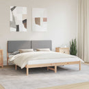 Sengestel med Polstret Hovedgavl Lysegrå 200 x 200 cm