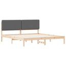 Sengestel med Polstret Hovedgavl Mørkegrå 200 x 200 cm