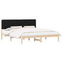Sengestel med Polstret Hovedgavl Sort 200 x 200 cm