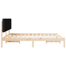 Sengestel med Polstret Hovedgavl Sort 200 x 200 cm