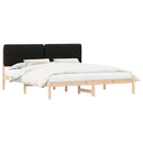 Sengestel med Polstret Hovedgavl Sort 200 x 200 cm