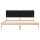 Sengestel med Polstret Hovedgavl Sort 200 x 200 cm