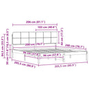 Sengestel med Polstret Hovedgavl Sort 200 x 200 cm