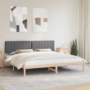 Sengestel med Polstret Hovedgavl Mørkegrå 200 x 200 cm