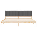Sengestel med Polstret Hovedgavl Mørkegrå 200 x 200 cm