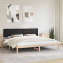 Sengestel med Polstret Hovedgavl Sort 200 x 200 cm