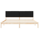 Sengestel med Polstret Hovedgavl Sort 200 x 200 cm
