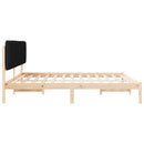 Sengestel med Polstret Hovedgavl Sort 200 x 200 cm