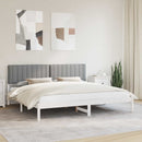 Sengestel med Polstret Hovedgavl Lysegrå 200 x 200 cm