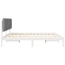 Sengestel med Polstret Hovedgavl Lysegrå 200 x 200 cm