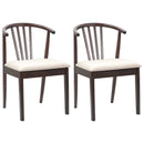 Spisestuestol 2 pcs Lys brun og lys Solid gummitræ
