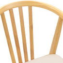 Spisestuestol 2 pcs Naturlig og lys Solid gummitræ