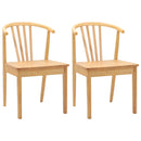 Spisestuestol 2 pcs Naturfarvet Solid gummitræ