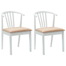 Spisestuestol 2 pcs Hvid og brun Solid gummitræ