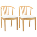 Spisestuestol 2 pcs Natur og hvid Solid gummitræ
